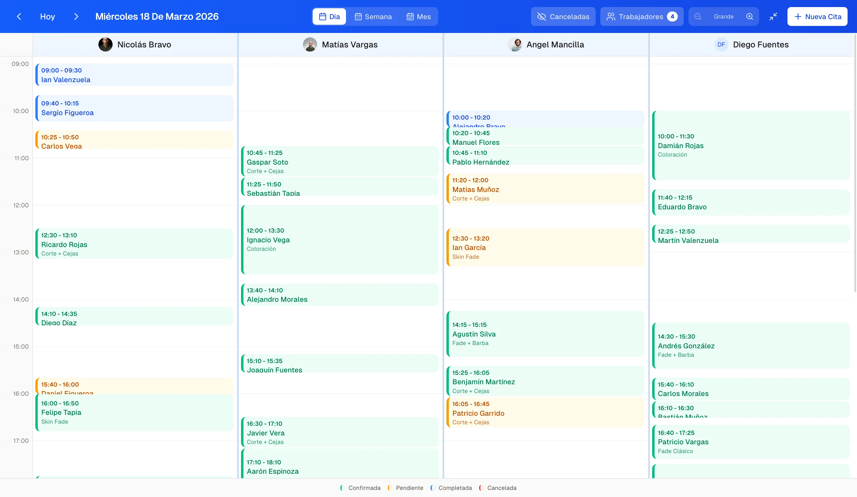 Panel AgendaLibre — agenda de citas del dueño
